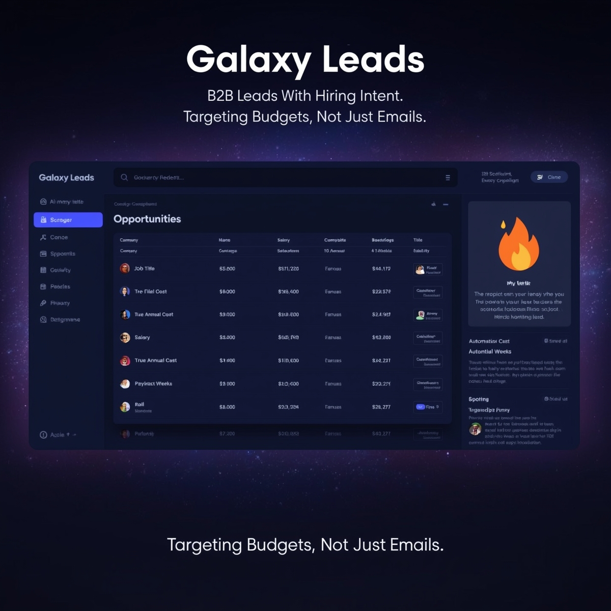 Galaxy Leads Dashboard
